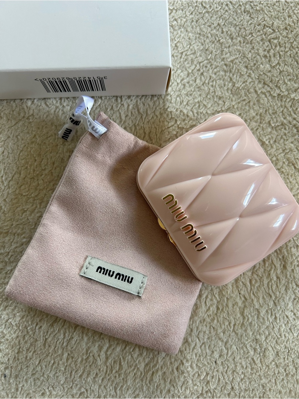 Miu Miu Quilted Patent Mirror